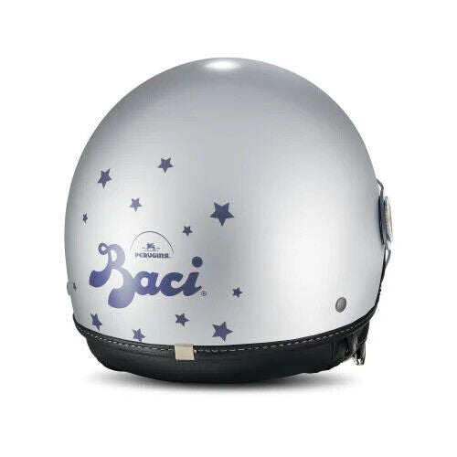 CASCO DEMI-JET PIAGGIO BACI PERUGINA - TG. L ORIGINALE PIAGGIO COLORE ARGENTO